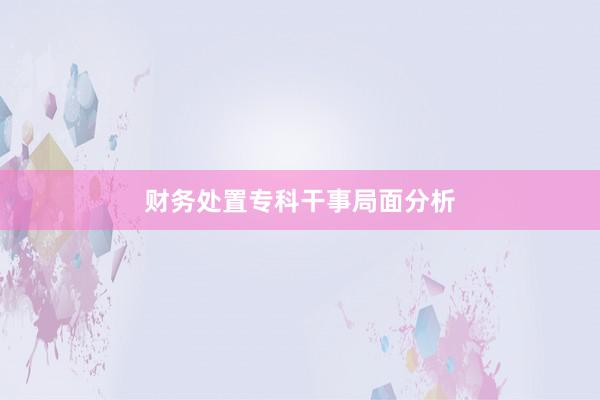 财务处置专科干事局面分析